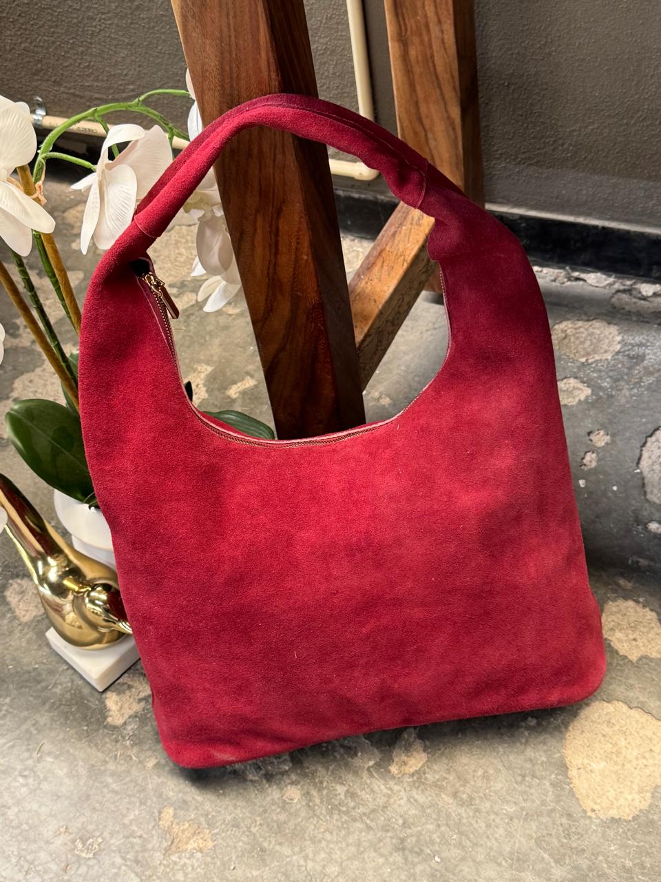 BOLSO INGLATERRA GAMUZA COLOR VINO