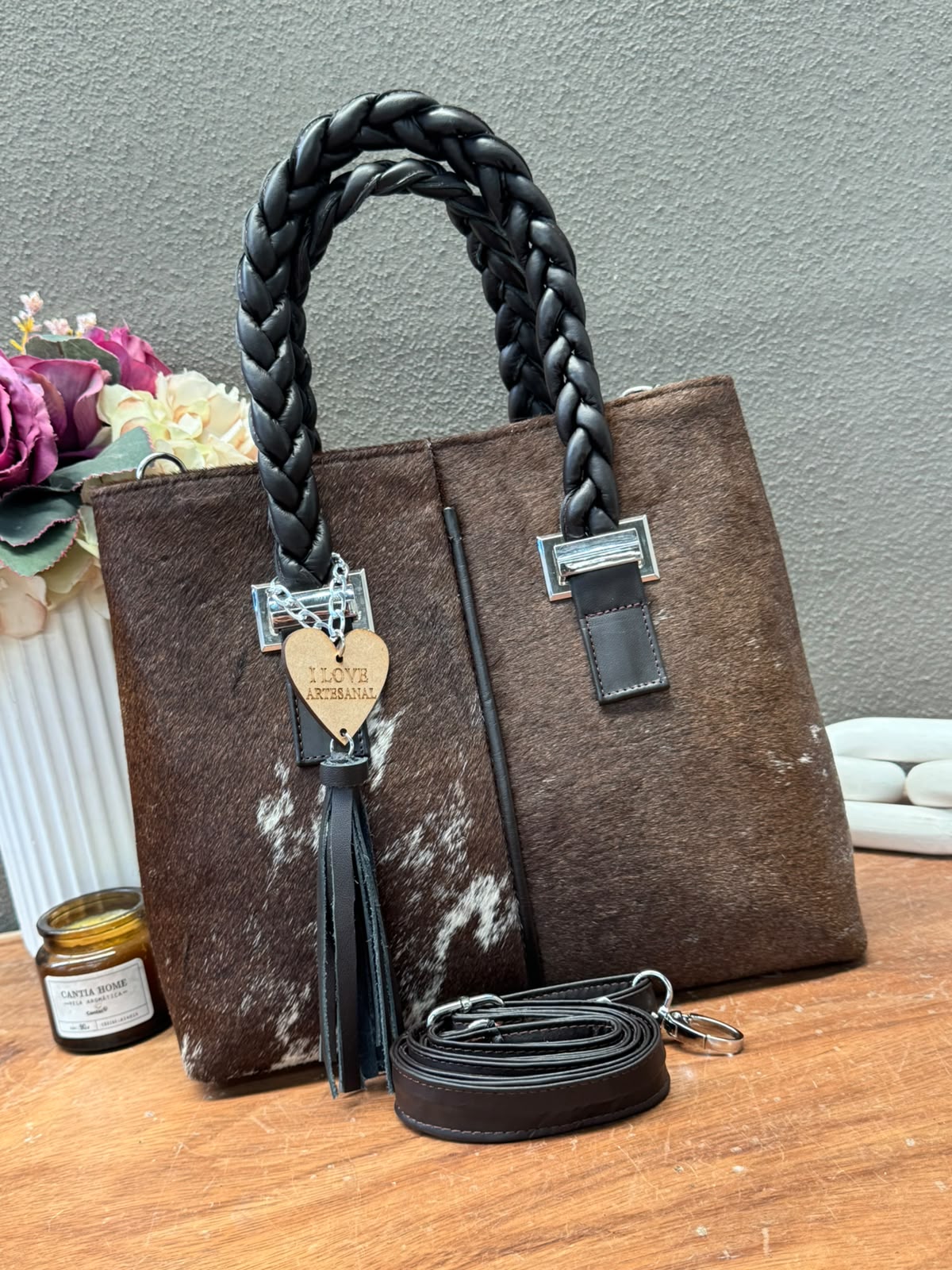 BOLSA ELIZABETH PELO VARIABLE ASAS CAFE