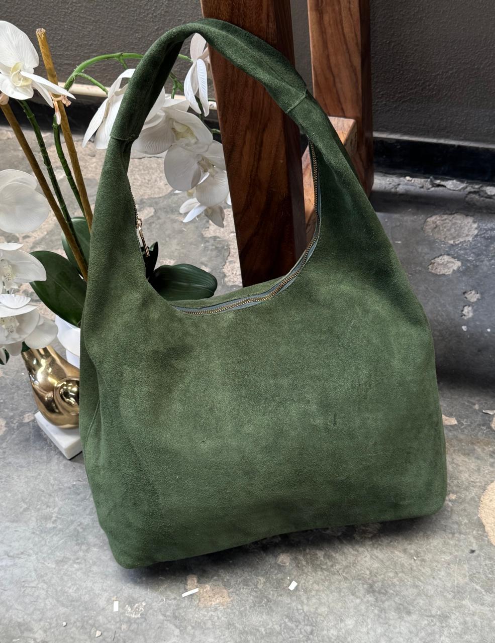 BOLSO INGLATERRA GAMUZA COLOR VERDE MILITAR