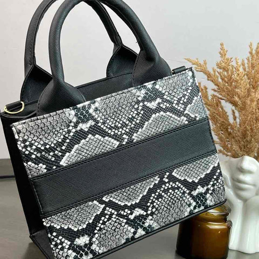 TOTE CLASICA MINI ESPECIAL NEGRO/HUESO PITON