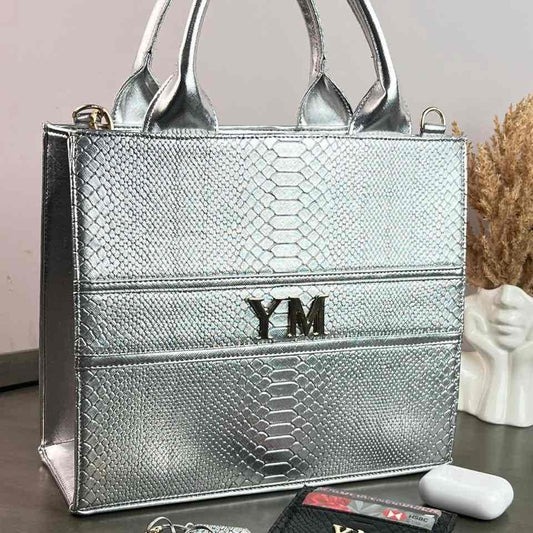 TOTE CLASICA MEDIANA PLATA METÁLICO