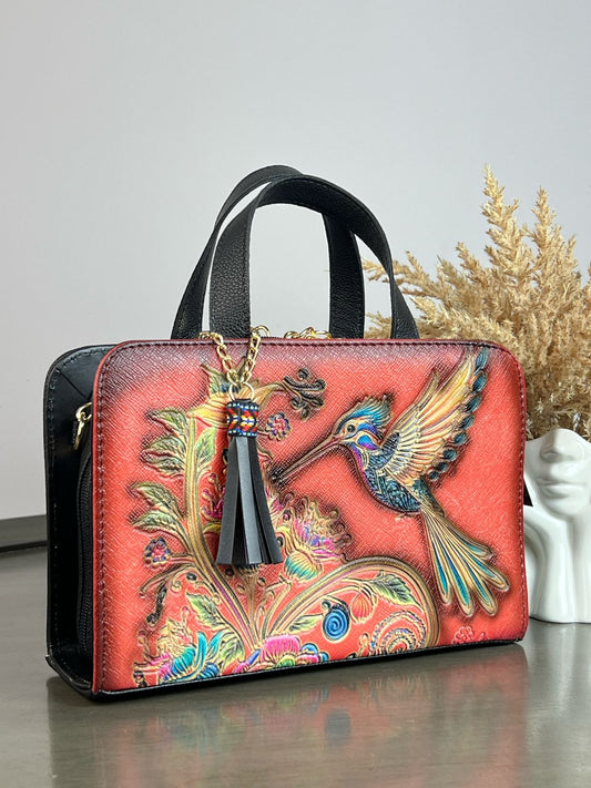 MAOMA CROSSBODY CORAL COLIBRÍ AZUL