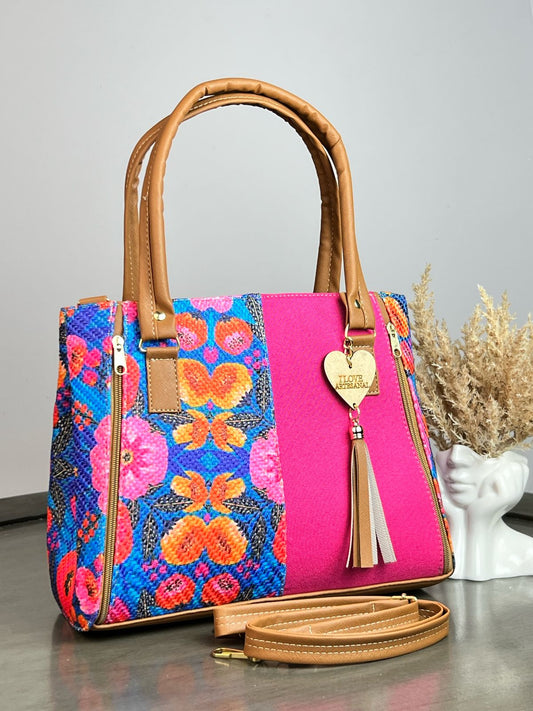 YUTE MODELO DOBLE CIERRE FUCSIA CAMEL FLORES