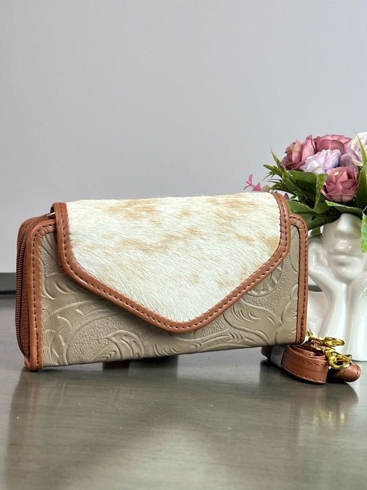 CARTERA PIEL TAPA PELO MAQUILLAJE