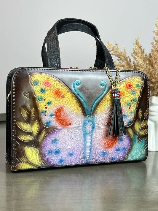MAOMA CROSSBODY CAFE MARIPOSA AMARILLO LILA
