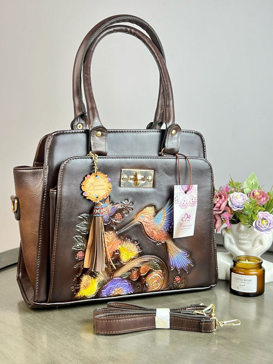 MAOMA GDE FANY CHOCOLATE COLIBRI NARANJA AZUL