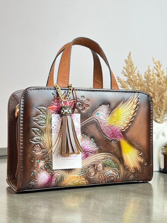 MAOMA CROSSBODY CAMEL COLIBRI MORADO AMARILLO