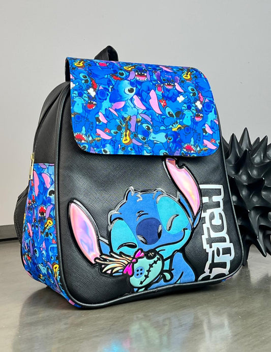 MOCHILA PERSONAJE STITCH CON TRAPO NEGRO
